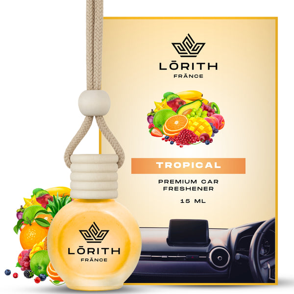 Lorith France Tropical Hanging Car Air Freshener | Premium Long-Lasting Car Perfume - LORITH FRANCE