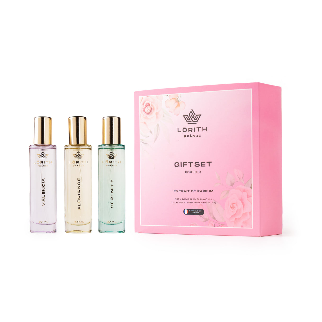 LUXURY GIFTSET FOR WOMEN - FLŌRIANCE | SĒRENITY | VĀLENCIA - 30ML X 3 - LORITH FRANCE