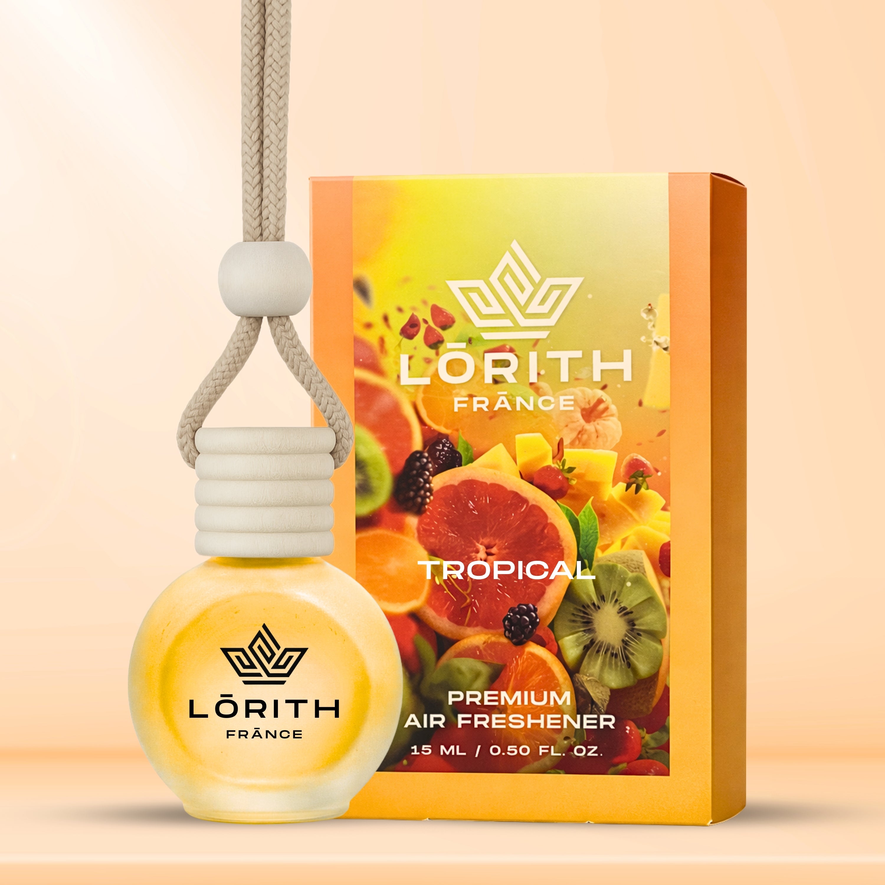 Lorith France Tropical Hanging Car Air Freshener | Premium Long-Lasting Car Perfume - LORITH FRANCE