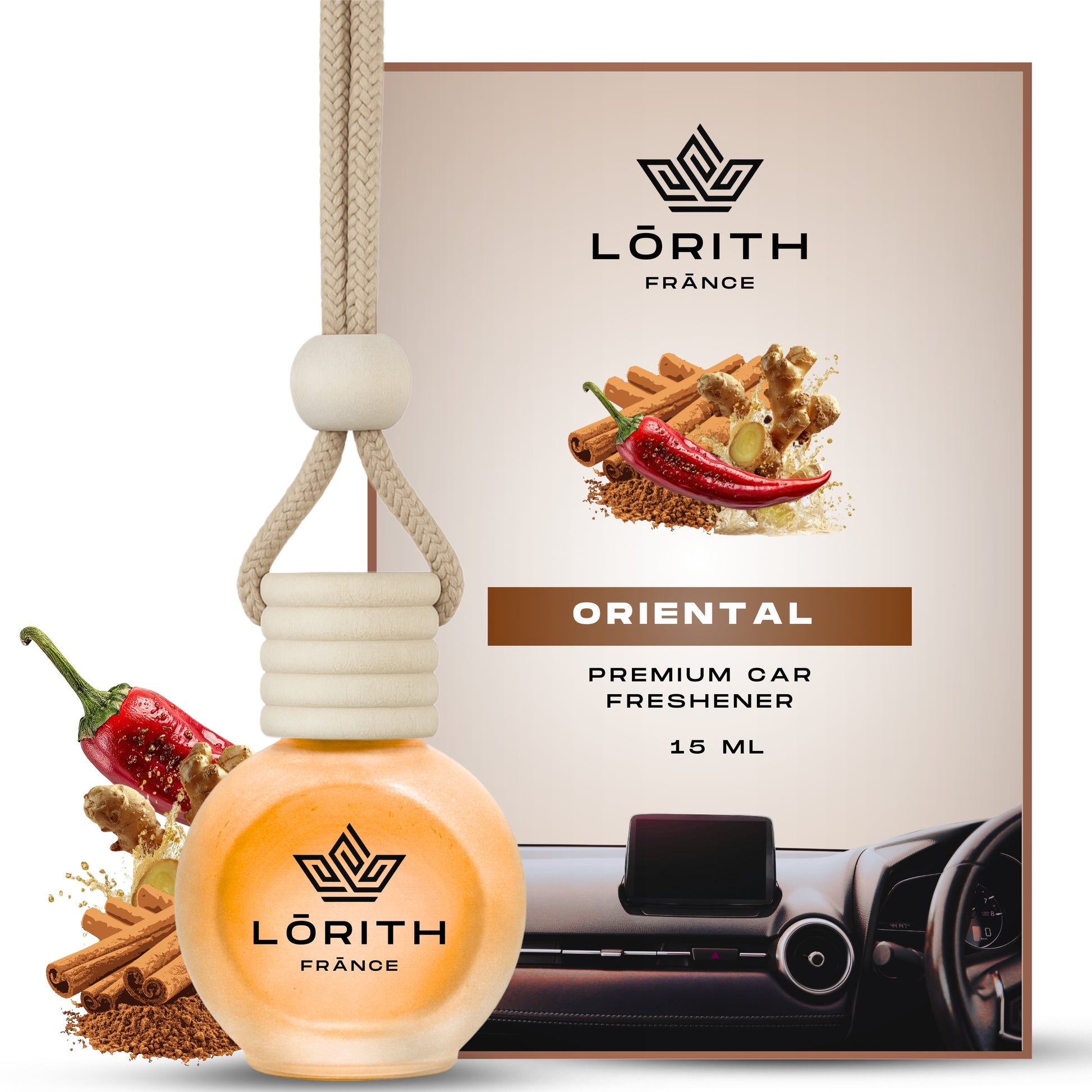 Lorith France Oriental Hanging Car Air Freshener | Premium Long-Lasting Car Perfume - LORITH FRANCE