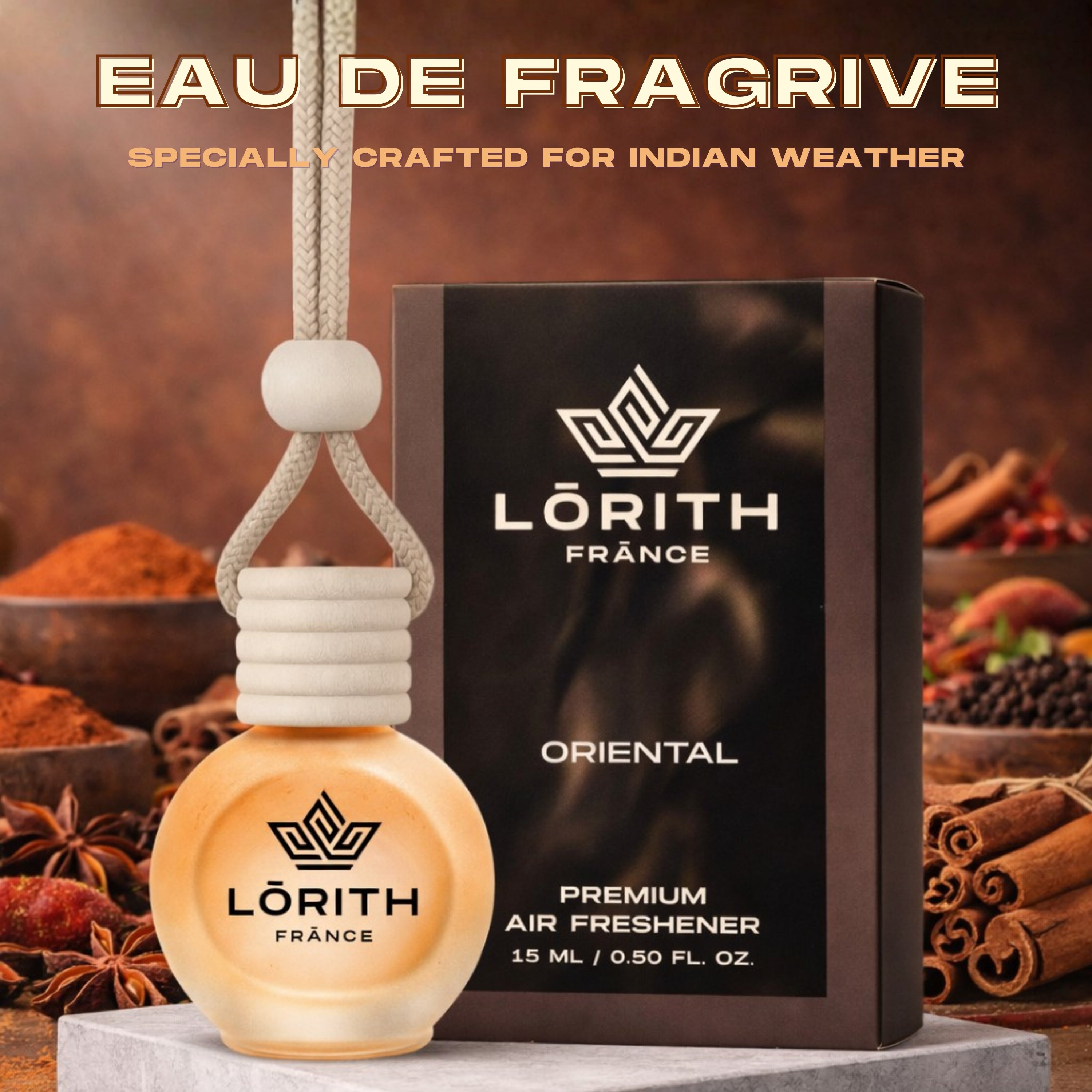 Lorith France Oriental Hanging Car Air Freshener | Premium Long-Lasting Car Perfume - LORITH FRANCE