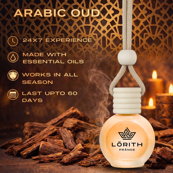Lorith France Arabic Oud Hanging Car Air Freshener | Premium Long-Lasting Car Perfume - LORITH FRANCE