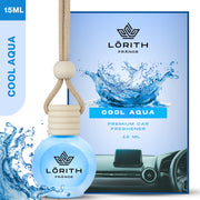Lorith France Cool Aqua Hanging Car Air Freshener | Premium Long-Lasting Car Perfume - LORITH FRANCE