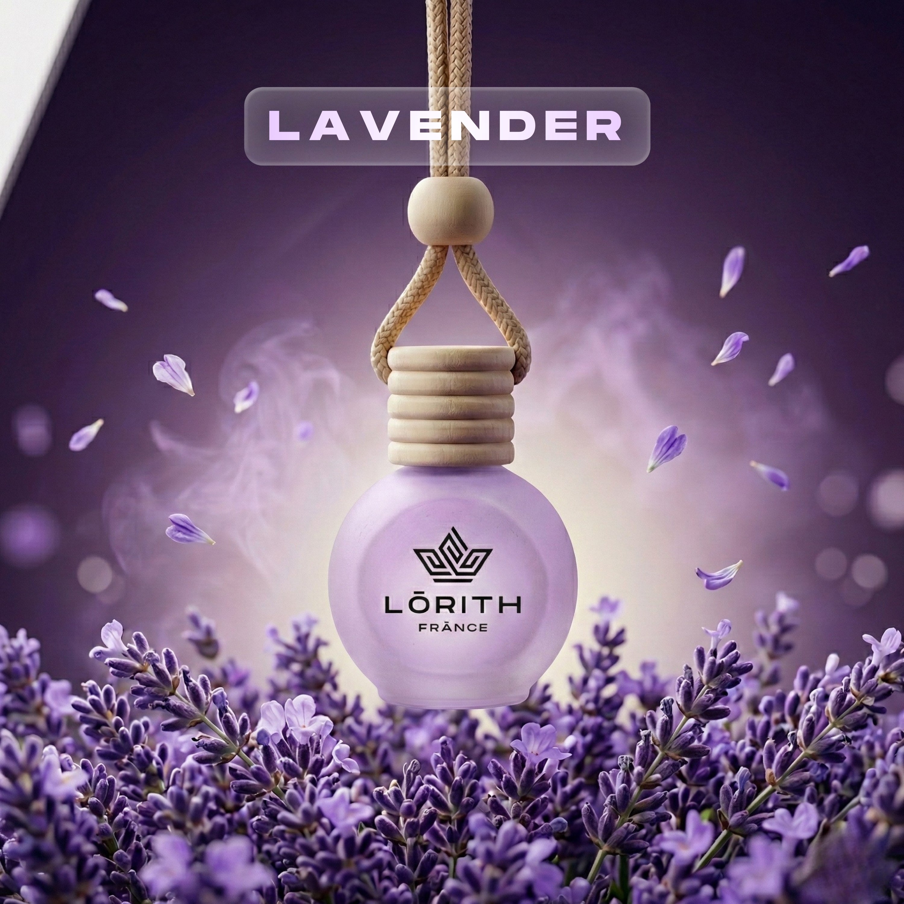 Lorith France Lavender Hanging Car Air Freshener | Premium Long-Lasting Car Perfume - LORITH FRANCE