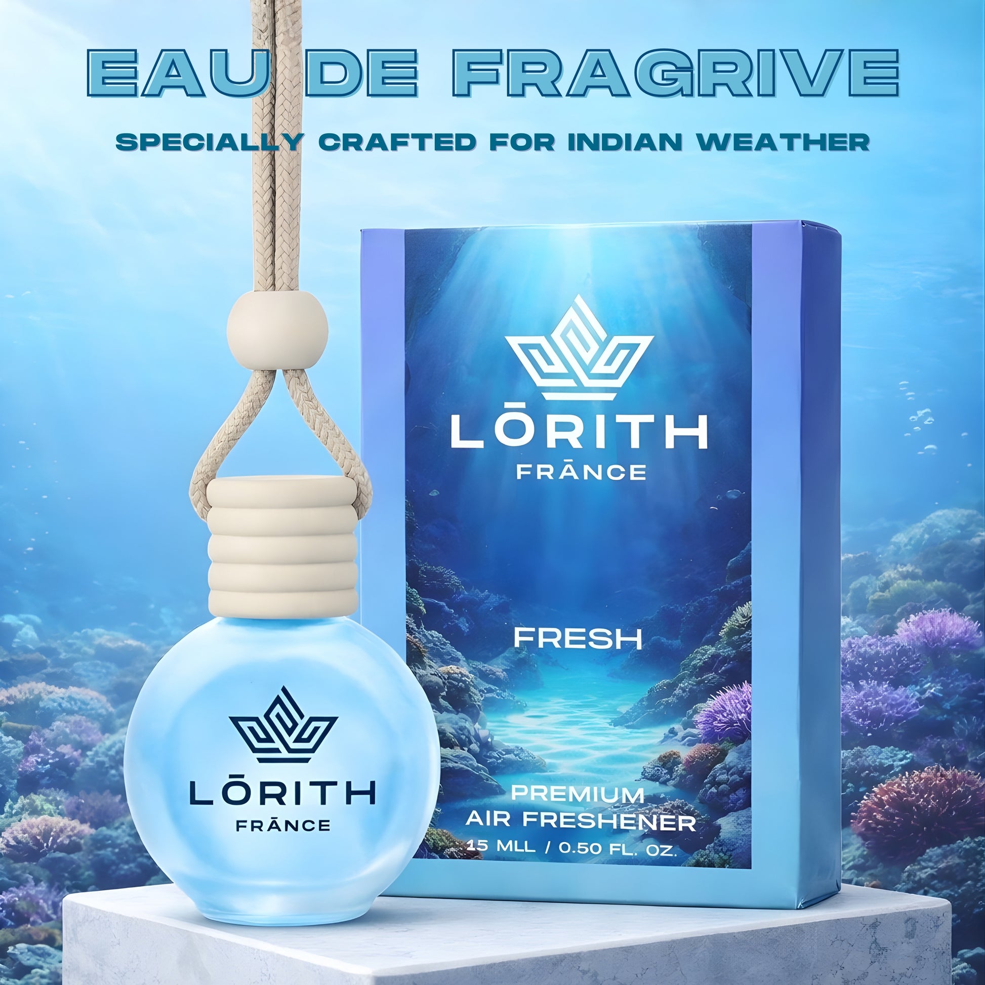 Lorith France Fresh Hanging Car Air Freshener | Premium Long-Lasting Car Perfume - LORITH FRANCE