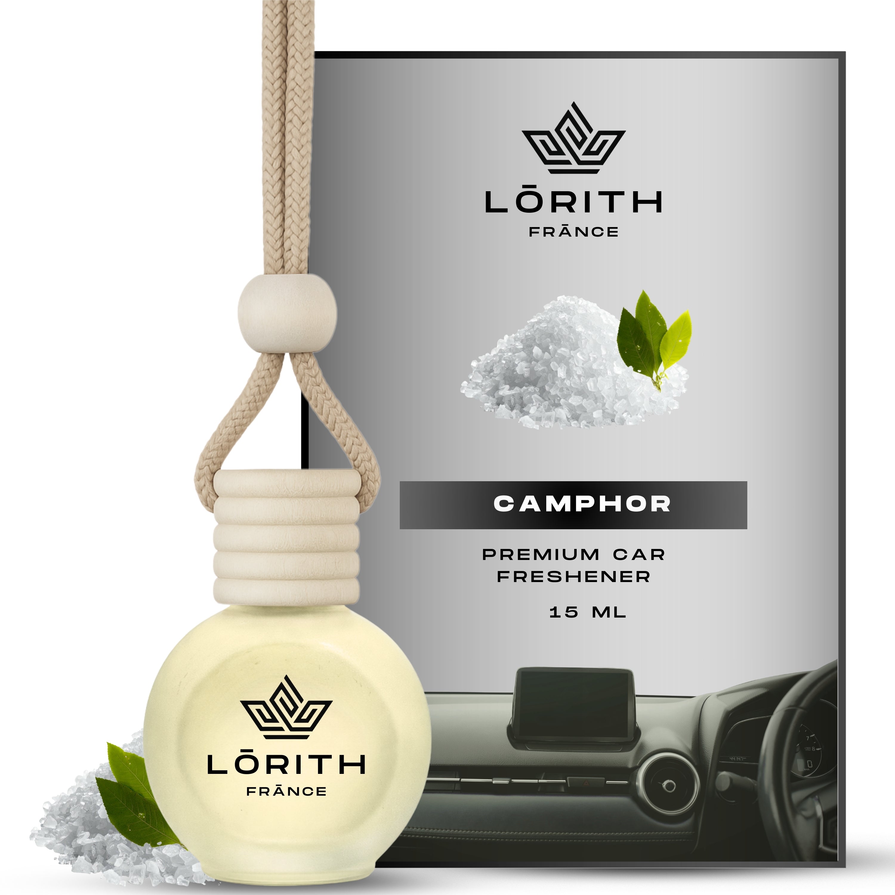 Lorith France Camphor Hanging Car Air Freshener | Premium Long-Lasting Car Perfume - LORITH FRANCE