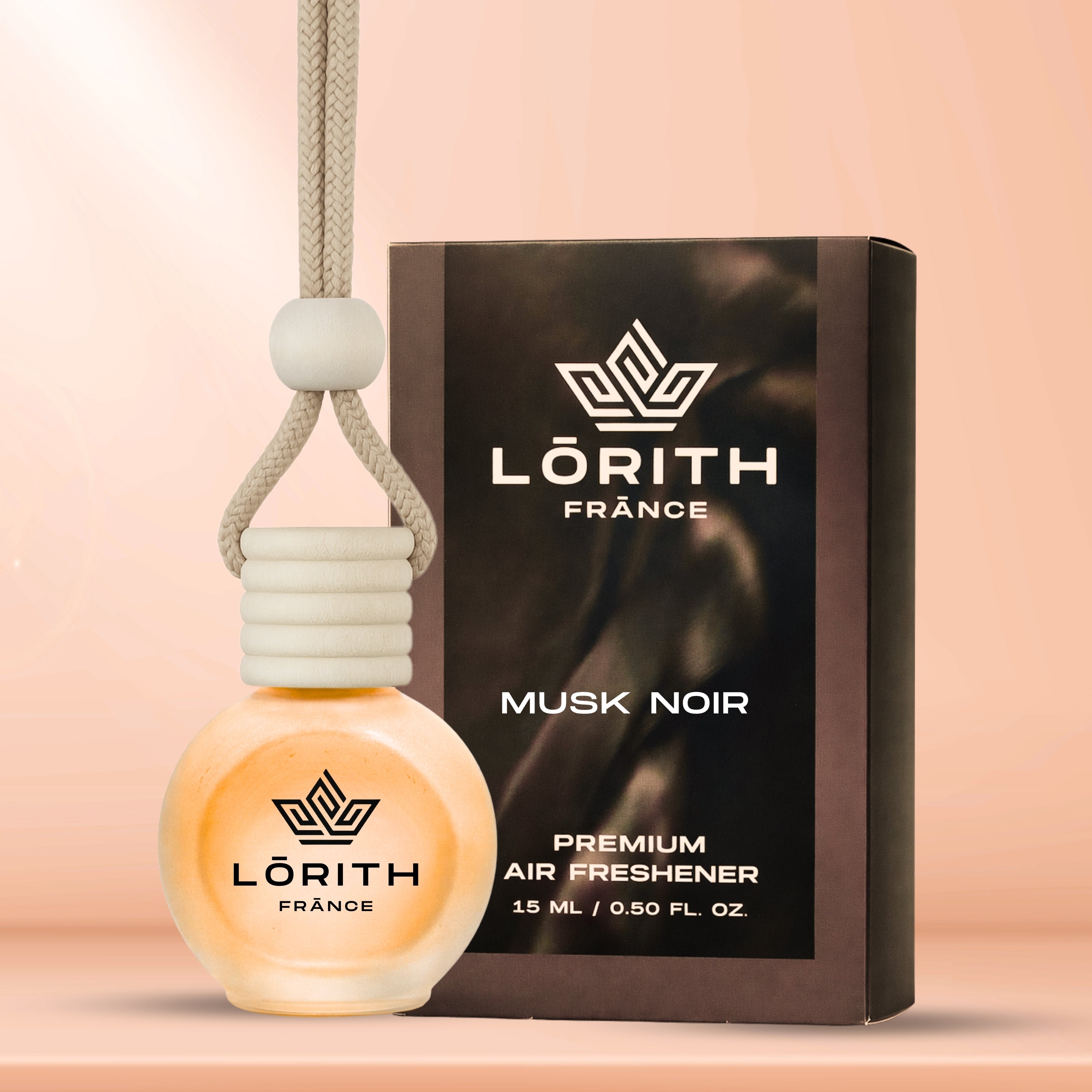Lorith France Musk Noir Hanging Car Air Freshener | Premium Long-Lasting Car Perfume - LORITH FRANCE