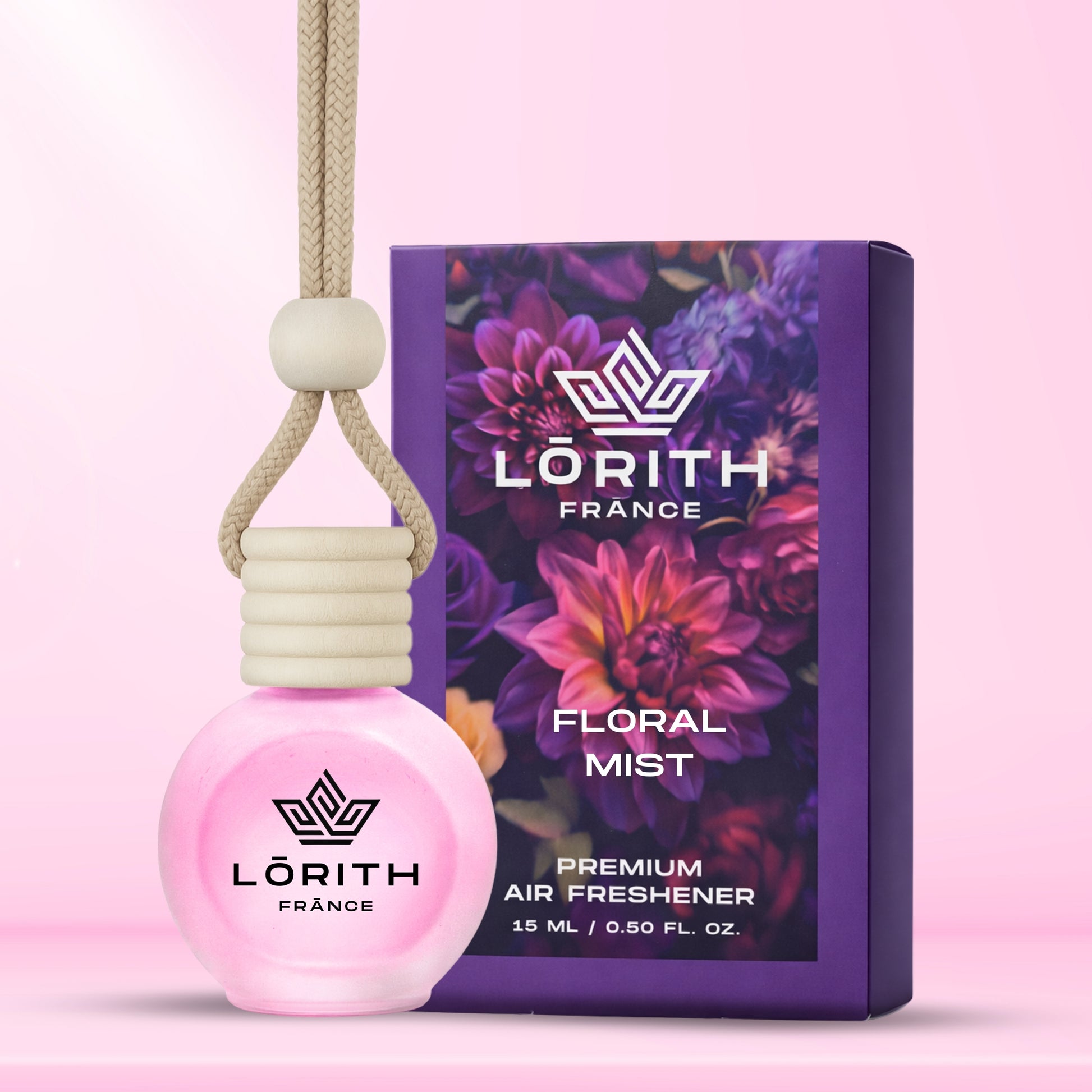 Lorith France Floral Mist Hanging Car Air Freshener | Premium Long-Lasting Car Perfume - LORITH FRANCE