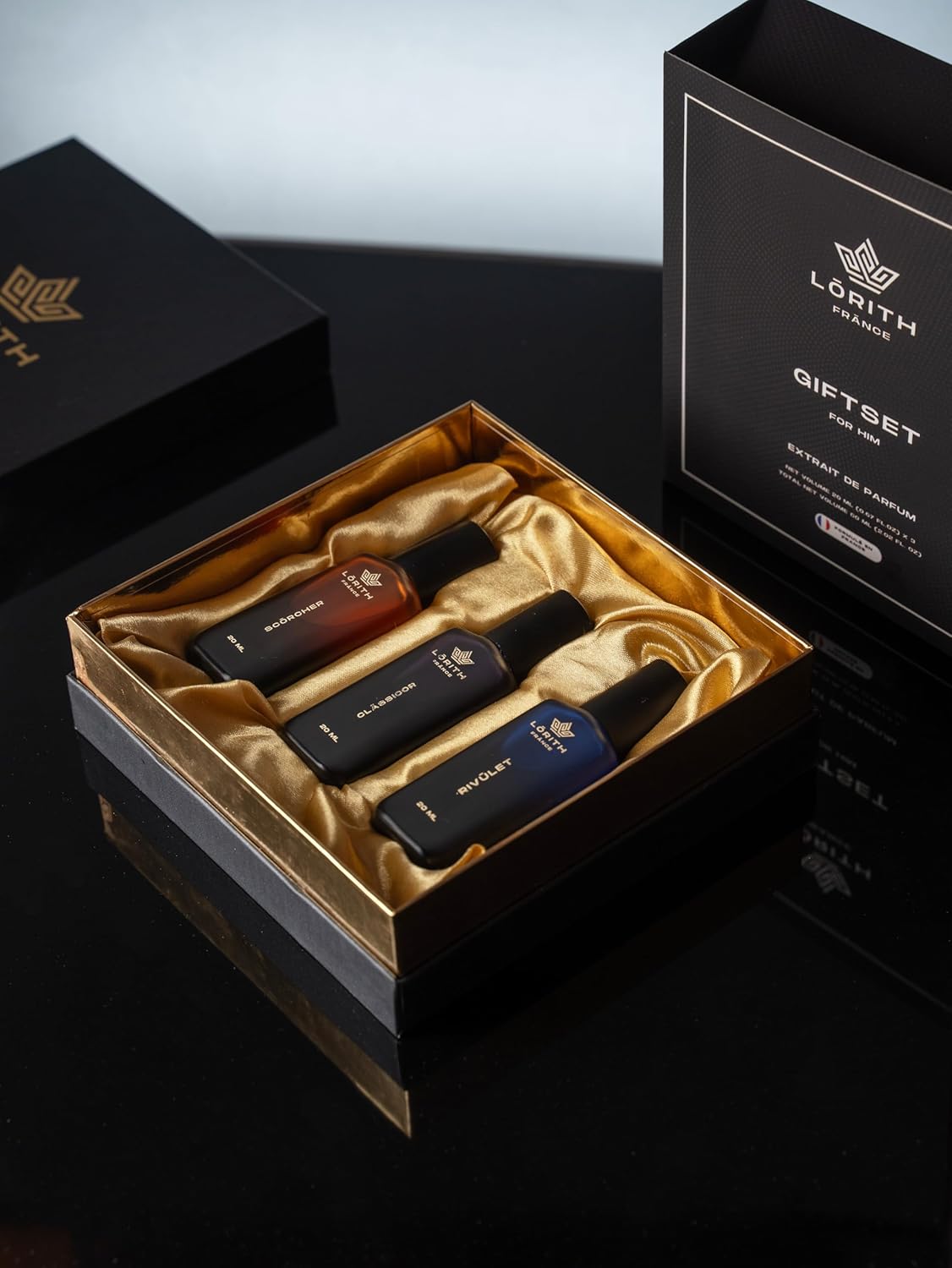 LUXURY GIFTSET FOR MEN - SCORCHER | RIVULET | CLASSICOR - 20ML X 3 - LORITH FRANCE