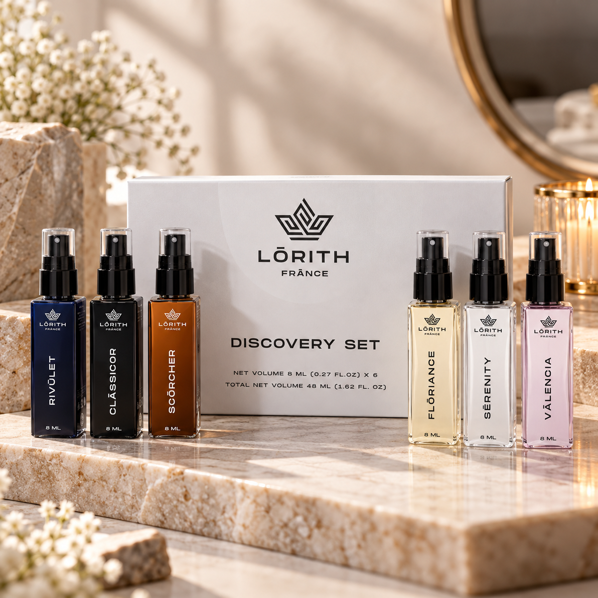 PERFUME DISCOVERY SET | PACK OF 6 X 8 ML EACH | FOR MEN & WOMEN - LORITH FRANCE